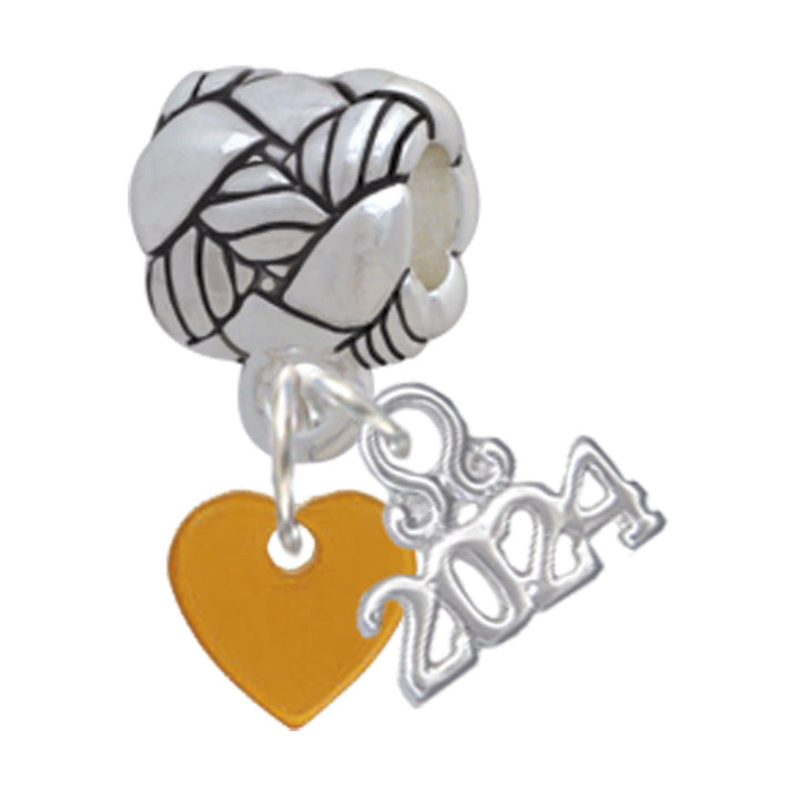 Delight Jewelry Acrylic 5/16" Heart Woven Rope Charm Bead Dangle with Year 2024 Image 11