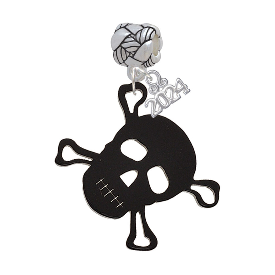 Delight Jewelry Acrylic Large Skull Woven Rope Charm Bead Dangle with Year 2024 Image 1