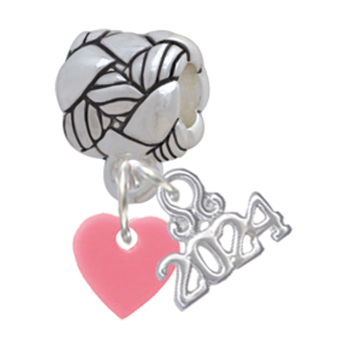 Delight Jewelry Acrylic 5/16" Heart Woven Rope Charm Bead Dangle with Year 2024 Image 12
