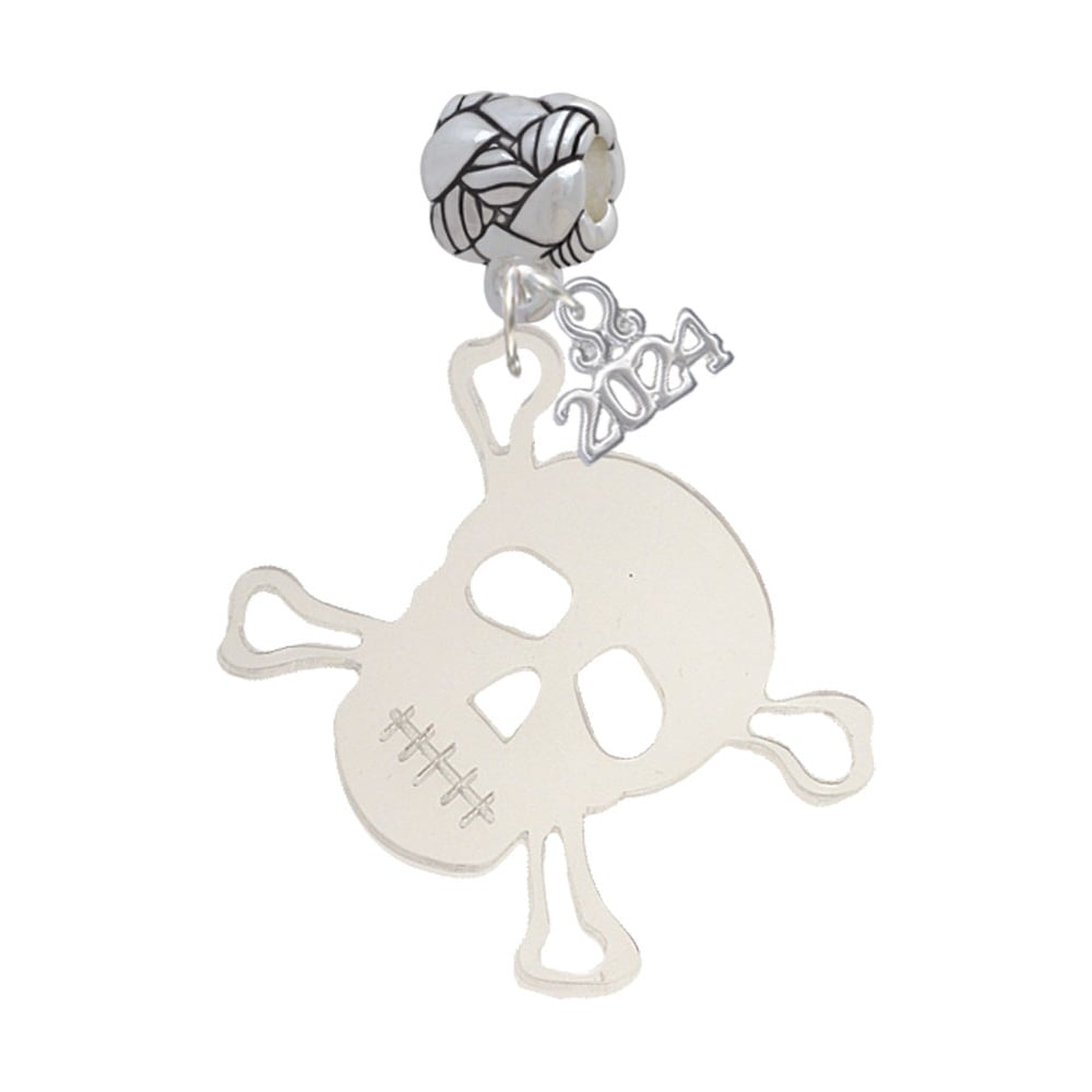 Delight Jewelry Acrylic Large Skull Woven Rope Charm Bead Dangle with Year 2024 Image 1