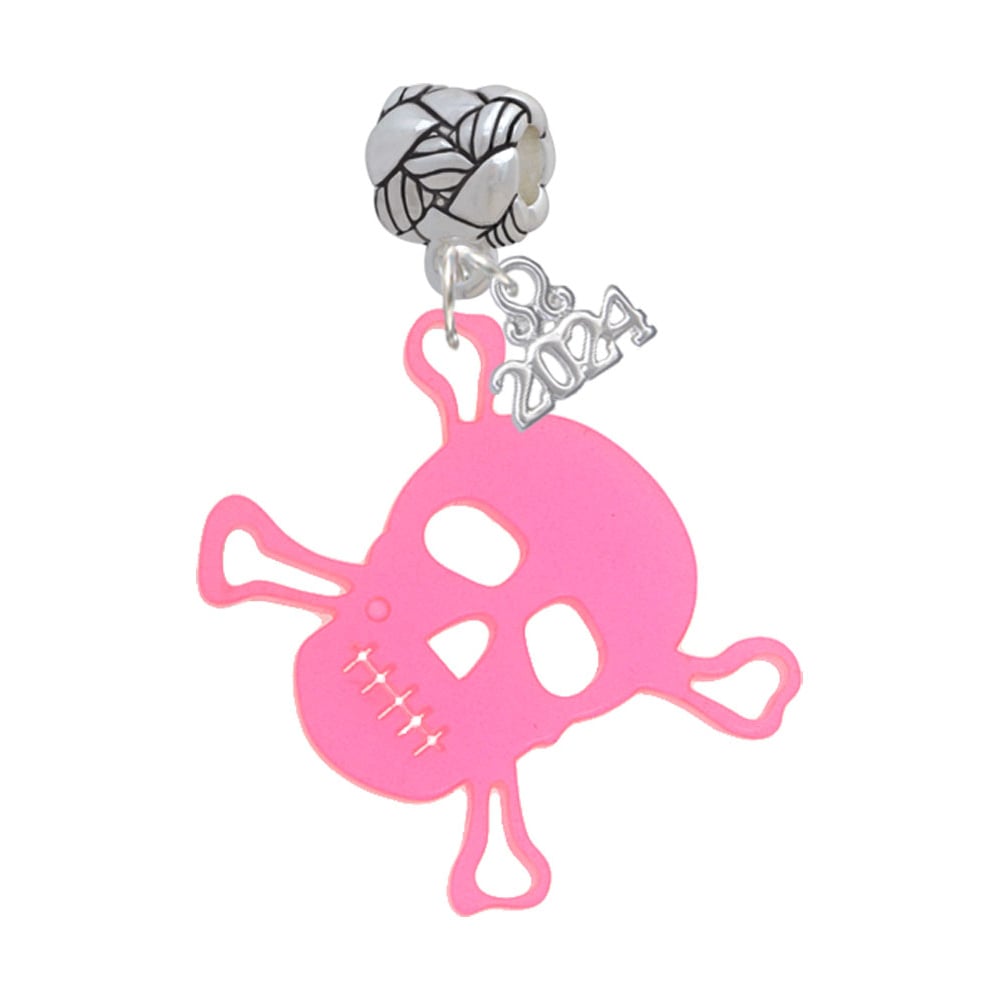 Delight Jewelry Acrylic Large Skull Woven Rope Charm Bead Dangle with Year 2024 Image 1