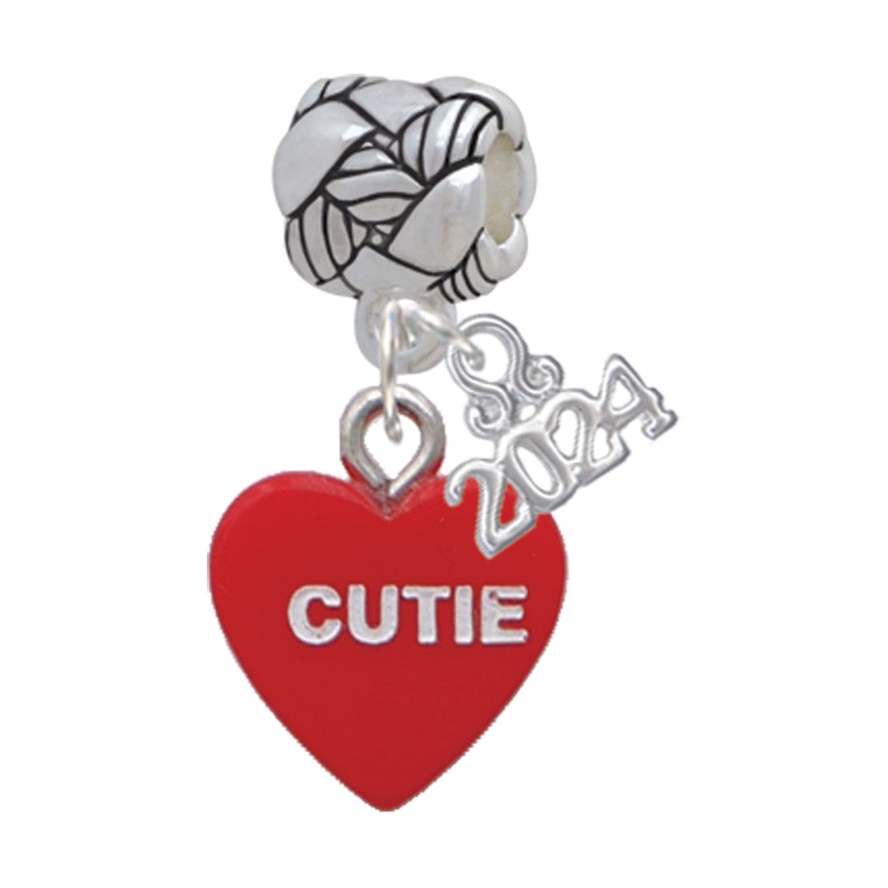 Delight Jewelry Acrylic Message Heart Woven Rope Charm Bead Dangle with Year 2024 Image 4