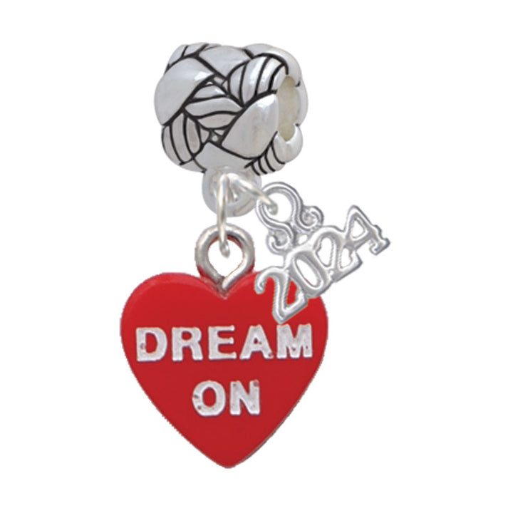 Delight Jewelry Acrylic Message Heart Woven Rope Charm Bead Dangle with Year 2024 Image 6