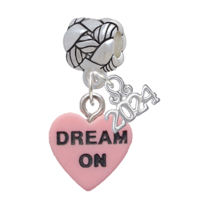 Delight Jewelry Acrylic Message Heart Woven Rope Charm Bead Dangle with Year 2024 Image 7