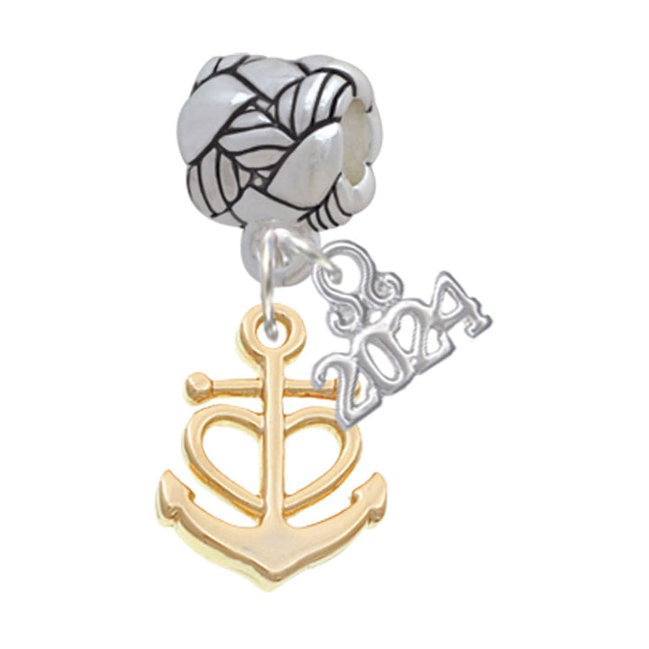 Delight Jewelry Anchor with Heart Woven Rope Charm Bead Dangle with Year 2024 Image 4