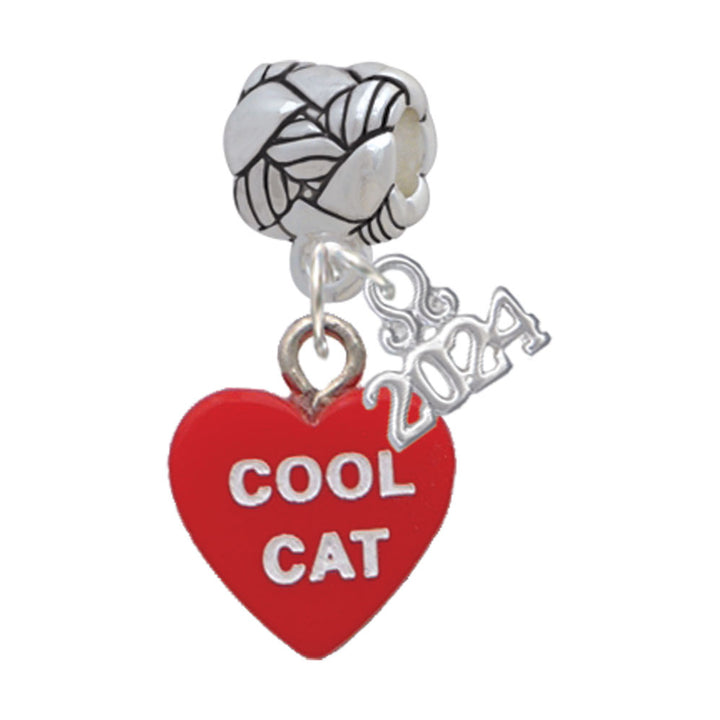 Delight Jewelry Acrylic Message Heart Woven Rope Charm Bead Dangle with Year 2024 Image 8