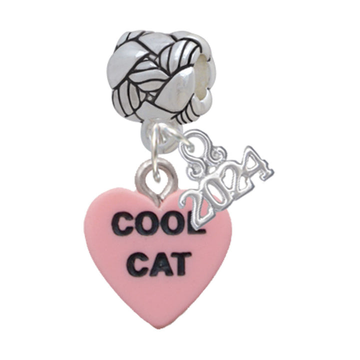 Delight Jewelry Acrylic Message Heart Woven Rope Charm Bead Dangle with Year 2024 Image 9