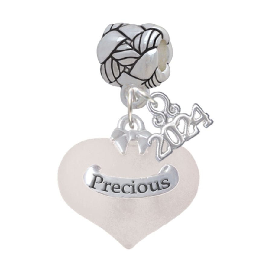 Delight Jewelry Heart with Baby Feet Woven Rope Charm Bead Dangle with Year 2024 Image 1