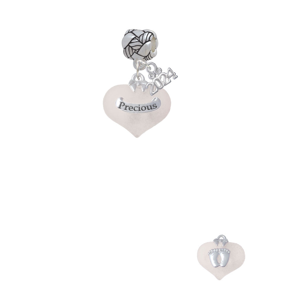 Delight Jewelry Heart with Baby Feet Woven Rope Charm Bead Dangle with Year 2024 Image 2
