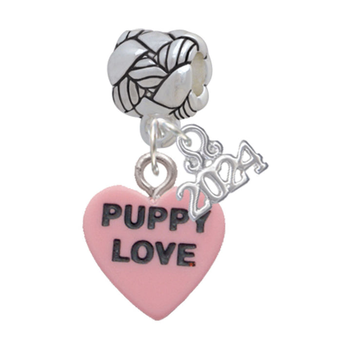 Delight Jewelry Acrylic Message Heart Woven Rope Charm Bead Dangle with Year 2024 Image 11