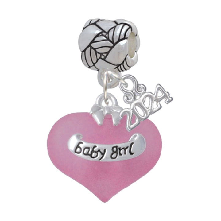 Delight Jewelry Heart with Baby Feet Woven Rope Charm Bead Dangle with Year 2024 Image 1