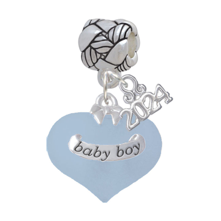 Delight Jewelry Heart with Baby Feet Woven Rope Charm Bead Dangle with Year 2024 Image 1