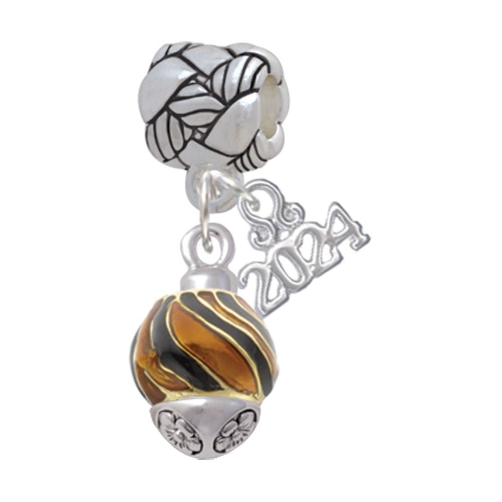 Delight Jewelry Plated Wide Animal Print Band Spinner Woven Rope Charm Bead Dangle with Year 2024 Image 1