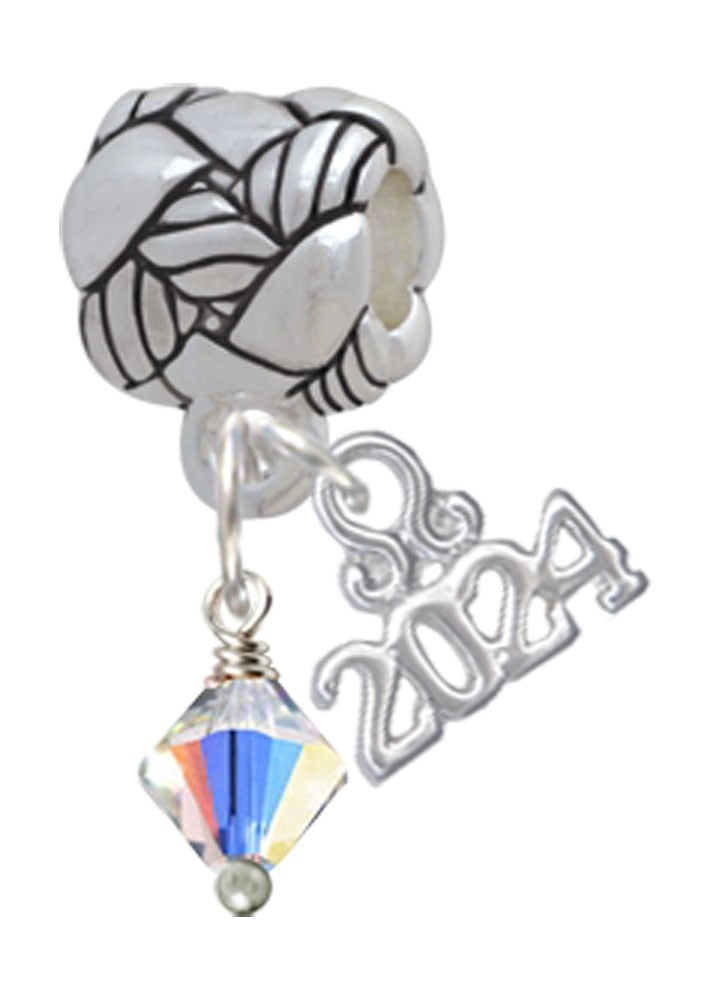 Delight Jewelry Crystal Bicone Woven Rope Charm Bead Dangle with Year 2024 Image 1