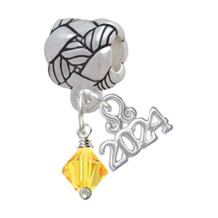 Delight Jewelry Crystal Bicone Woven Rope Charm Bead Dangle with Year 2024 Image 1