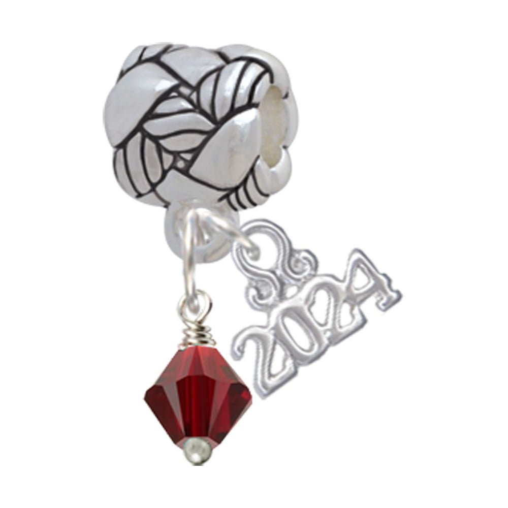 Delight Jewelry Crystal Bicone Woven Rope Charm Bead Dangle with Year 2024 Image 1