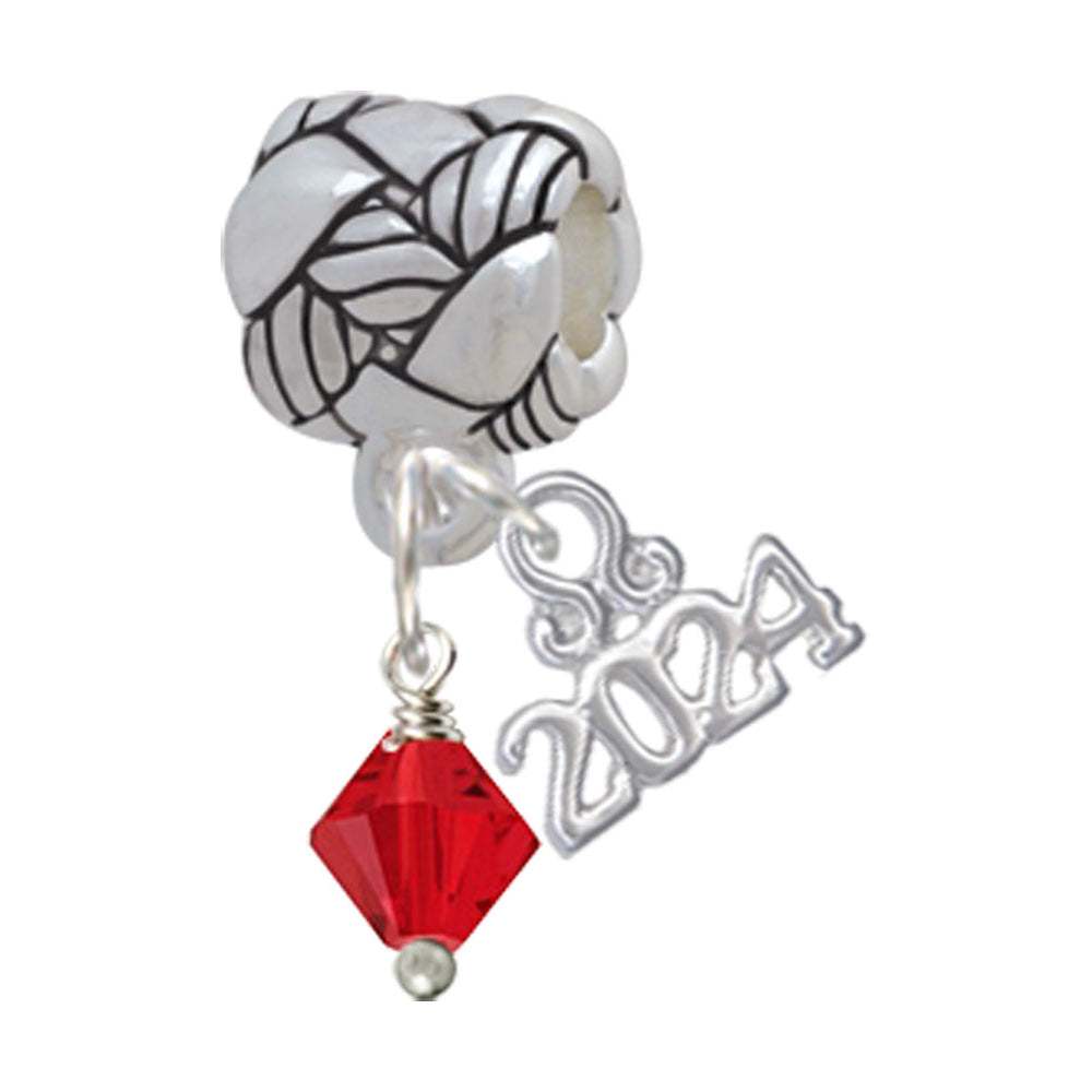 Delight Jewelry Crystal Bicone Woven Rope Charm Bead Dangle with Year 2024 Image 7