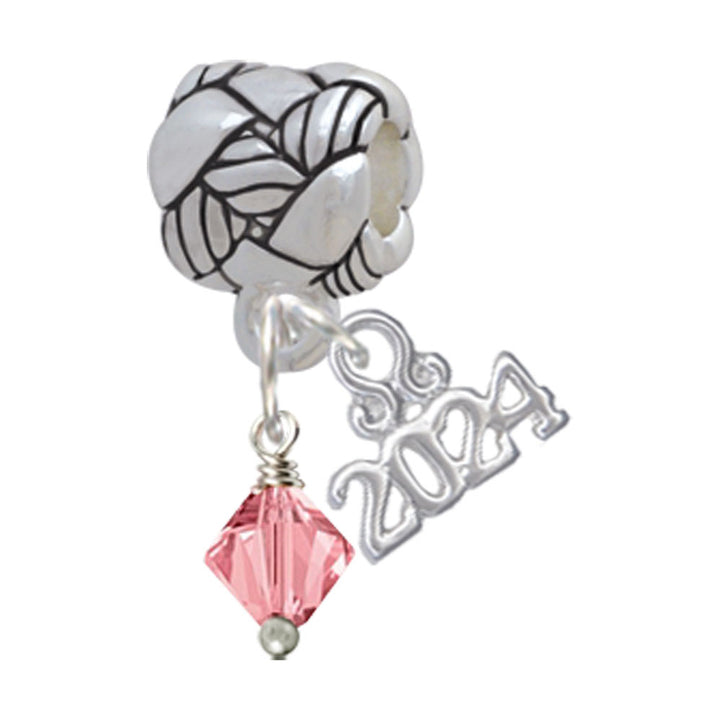 Delight Jewelry Crystal Bicone Woven Rope Charm Bead Dangle with Year 2024 Image 8