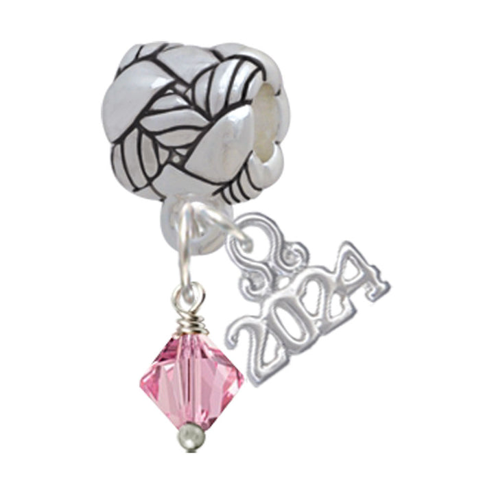 Delight Jewelry Crystal Bicone Woven Rope Charm Bead Dangle with Year 2024 Image 9