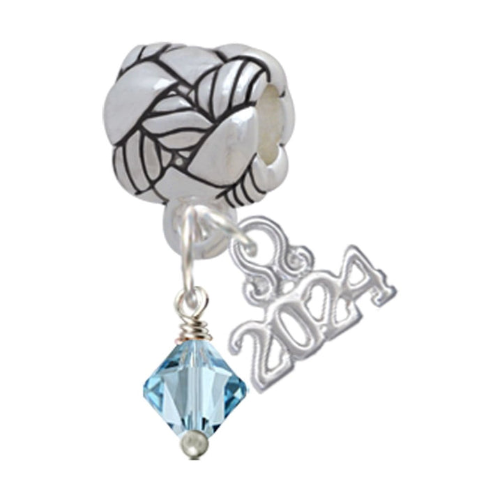 Delight Jewelry Crystal Bicone Woven Rope Charm Bead Dangle with Year 2024 Image 1
