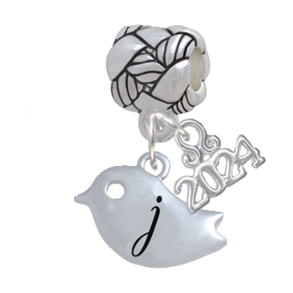Delight Jewelry Silvertone Little Bird Initial - Woven Rope Charm Bead Dangle with Year 2024 Image 10