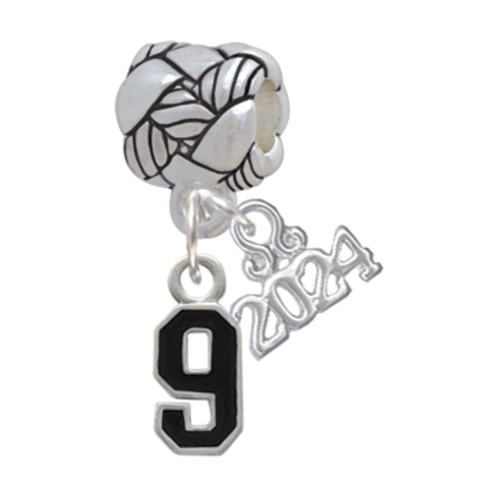 Delight Jewelry Silvertone Black Number Woven Rope Charm Bead Dangle with Year 2024 Image 9