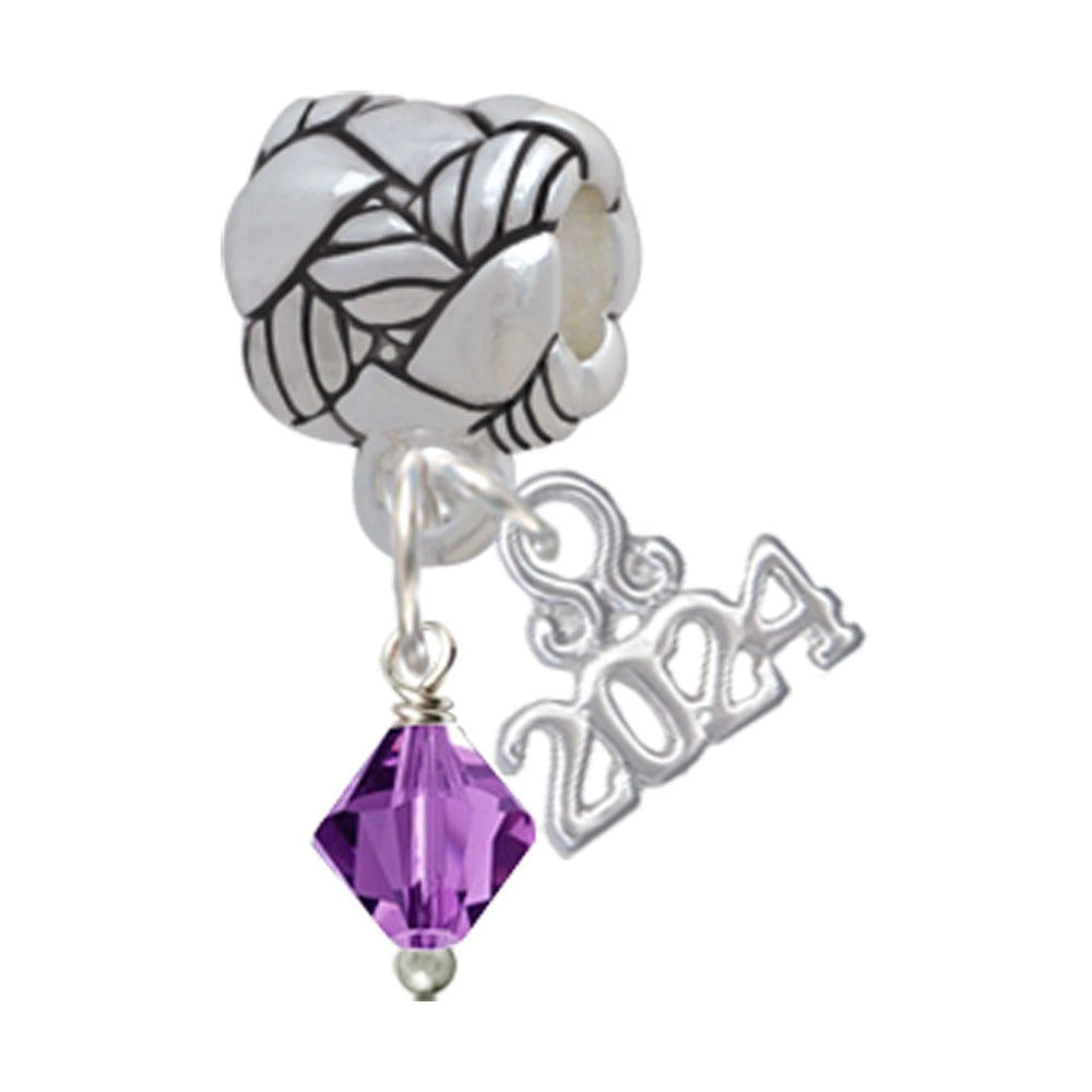 Delight Jewelry Crystal Bicone Woven Rope Charm Bead Dangle with Year 2024 Image 11