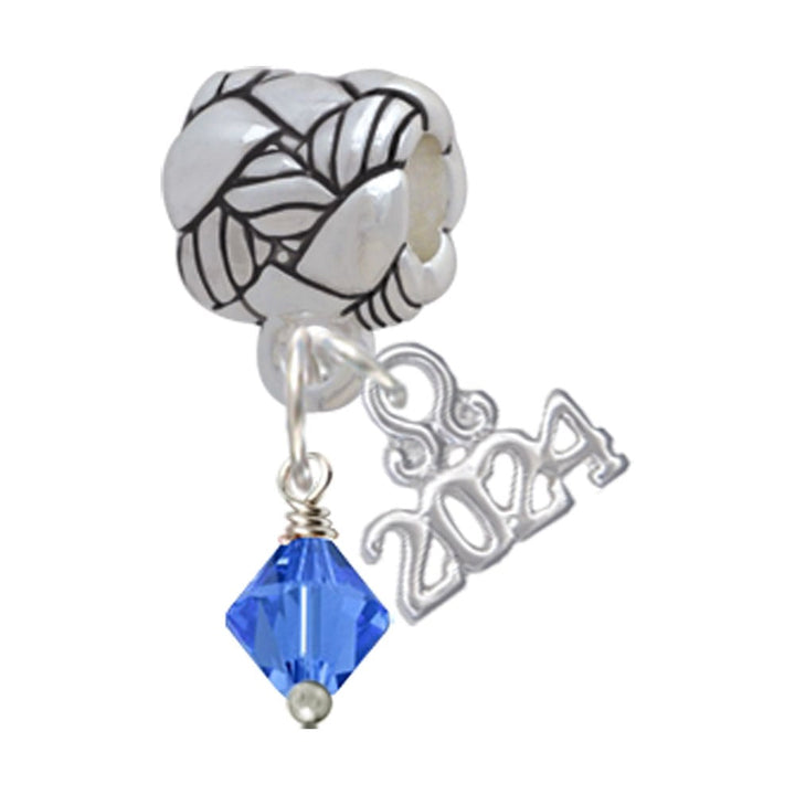 Delight Jewelry Crystal Bicone Woven Rope Charm Bead Dangle with Year 2024 Image 1