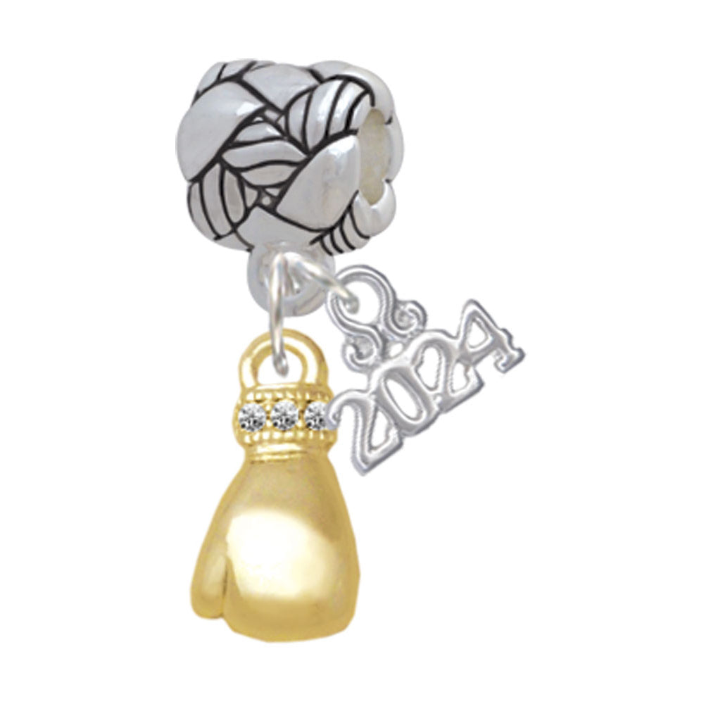 Delight Jewelry Small Boxing Glove Woven Rope Charm Bead Dangle with Year 2024 Image 1