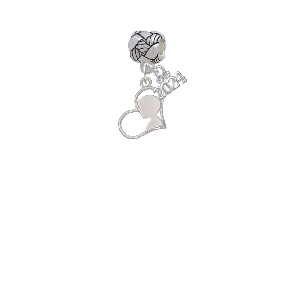 Delight Jewelry Boy Silhouette in Heart Woven Rope Charm Bead Dangle with Year 2024 Image 2