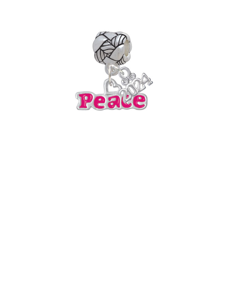 Delight Jewelry Peace with Heart Woven Rope Charm Bead Dangle with Year 2024 Image 2