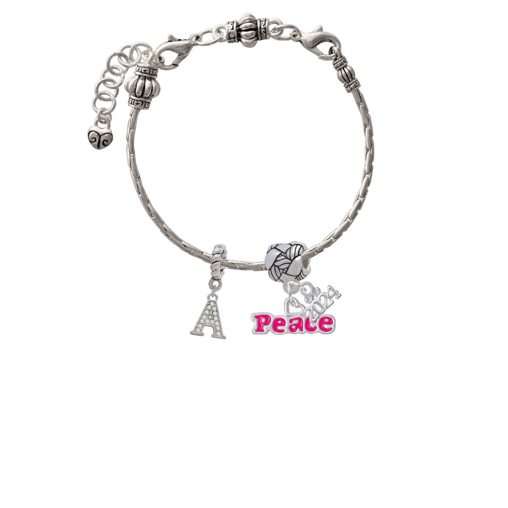 Delight Jewelry Peace with Heart Woven Rope Charm Bead Dangle with Year 2024 Image 3