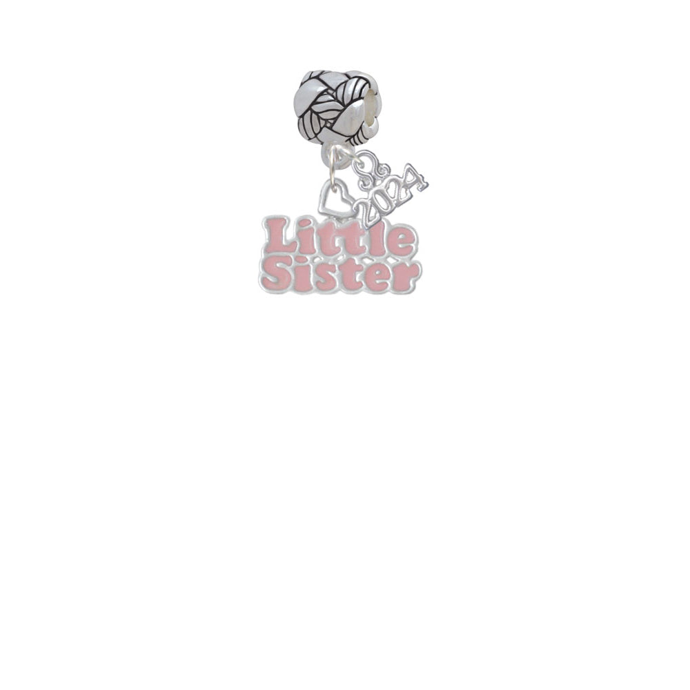Delight Jewelry Little Sister with Heart Woven Rope Charm Bead Dangle with Year 2024 Image 2
