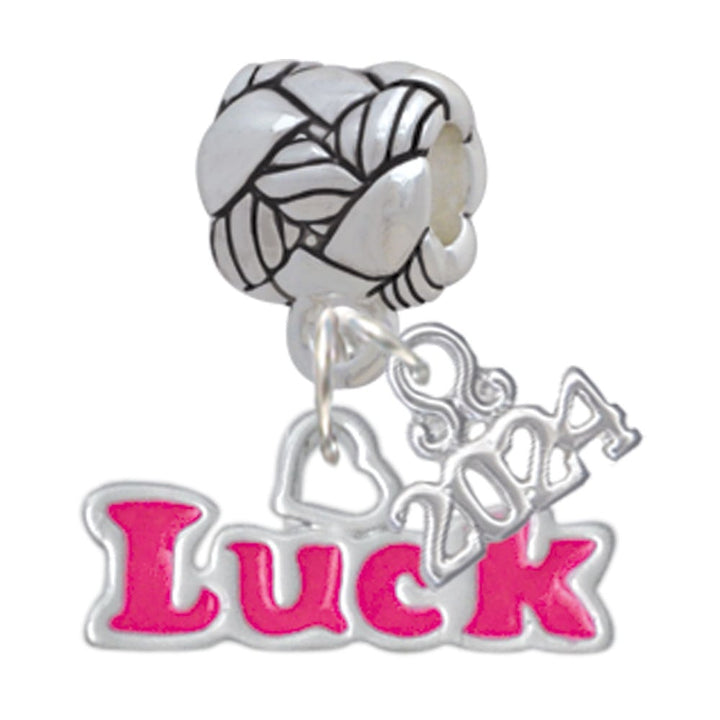 Delight Jewelry Luck with Heart Woven Rope Charm Bead Dangle with Year 2024 Image 1