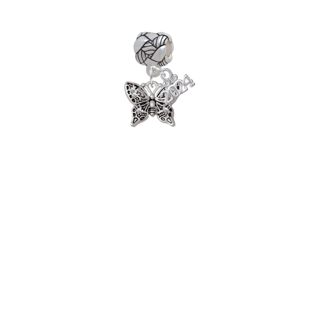 Delight Jewelry Plated Small Antiqued Crystal Butterfly Woven Rope Charm Bead Dangle with Year 2024 Image 2