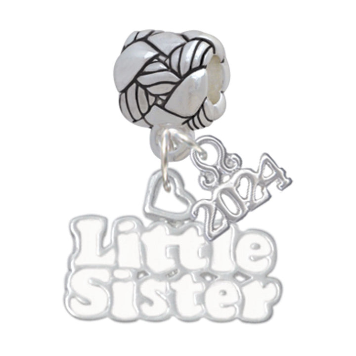 Delight Jewelry Little Sister with Heart Woven Rope Charm Bead Dangle with Year 2024 Image 7