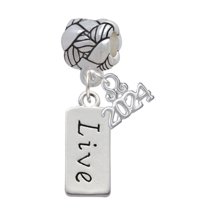Delight Jewelry Silvertone Message Woven Rope Charm Bead Dangle with Year 2024 Image 6