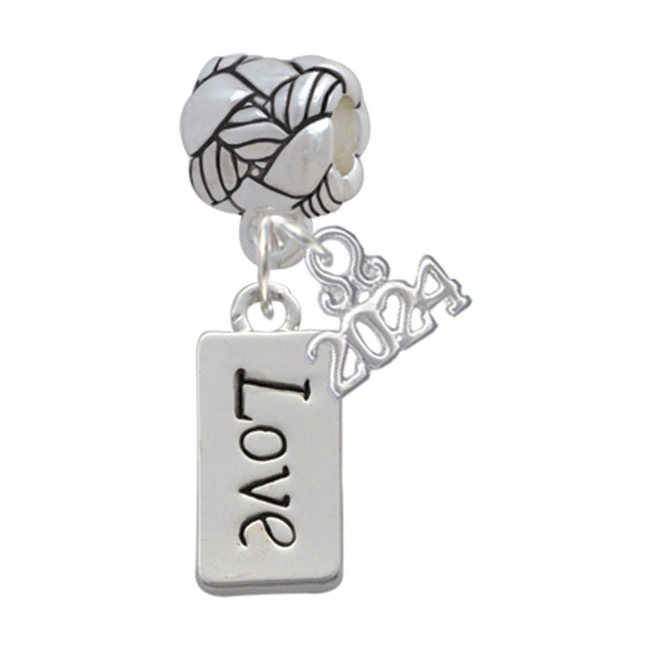 Delight Jewelry Silvertone Message Woven Rope Charm Bead Dangle with Year 2024 Image 7