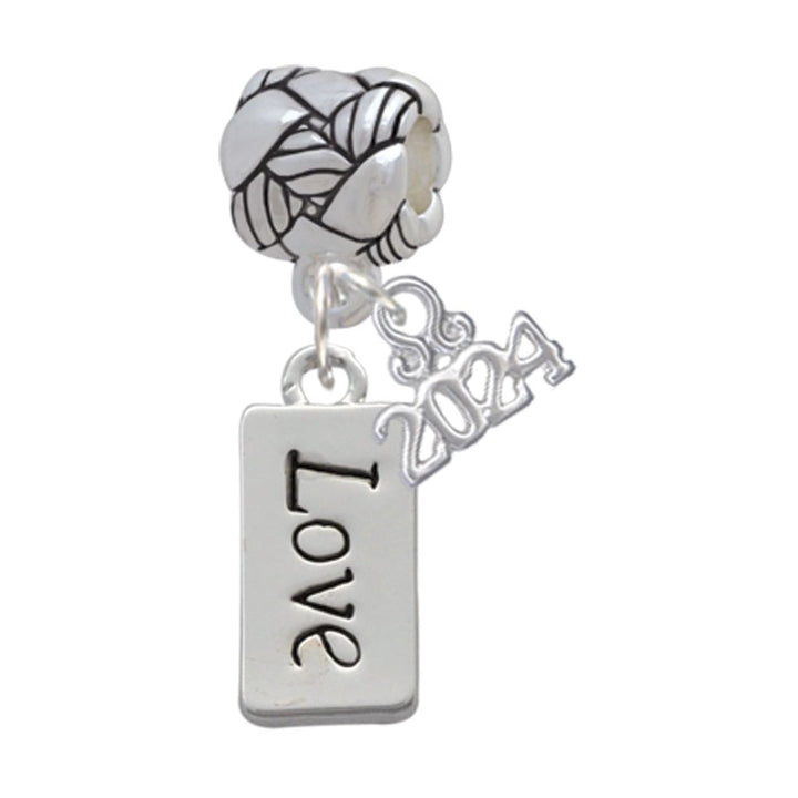Delight Jewelry Silvertone Message Woven Rope Charm Bead Dangle with Year 2024 Image 1