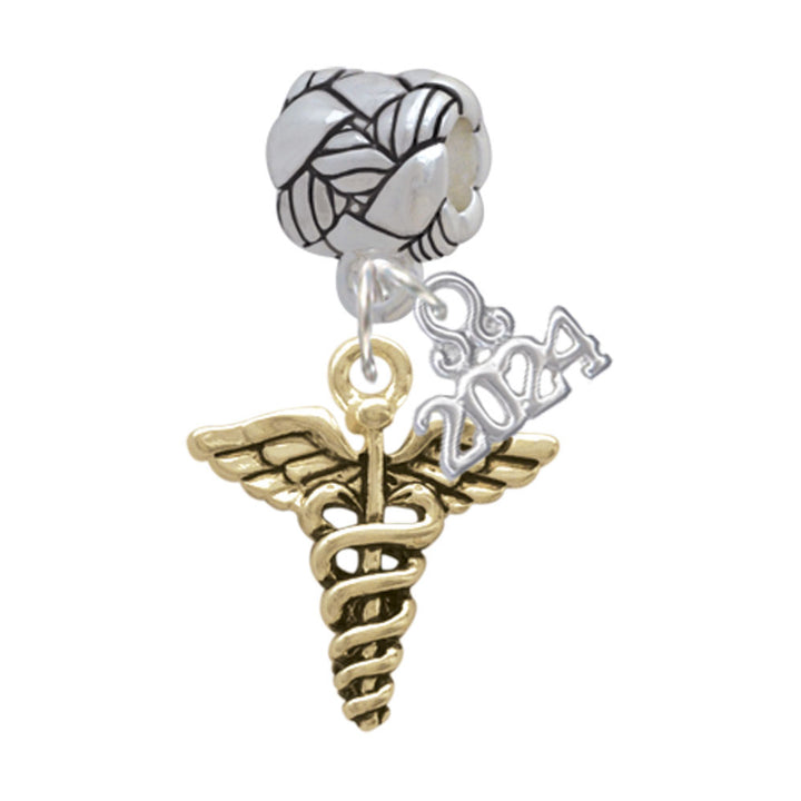 Delight Jewelry Caduceus Woven Rope Charm Bead Dangle with Year 2024 Image 4