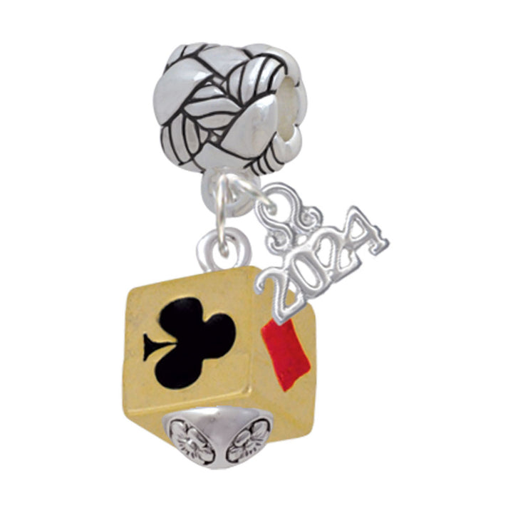 Delight Jewelry Card Suits Square Spinner Woven Rope Charm Bead Dangle with Year 2024 Image 4