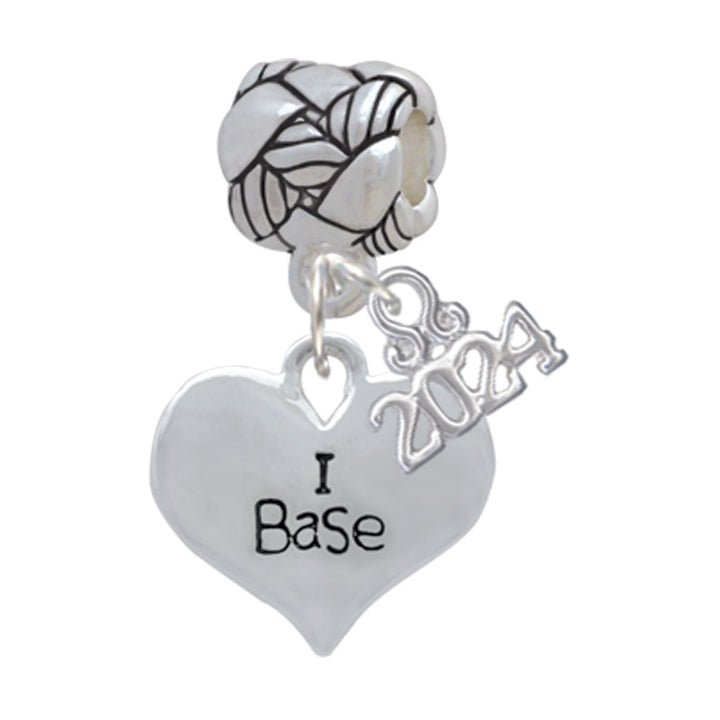 Delight Jewelry Silvertone Cheer Message Heart Woven Rope Charm Bead Dangle with Year 2024 Image 4