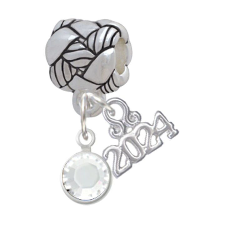 Delight Jewelry Crystal Channel Drop Woven Rope Charm Bead Dangle with Year 2024 Image 1