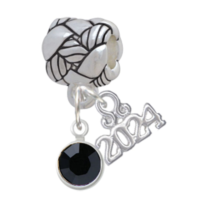 Delight Jewelry Crystal Channel Drop Woven Rope Charm Bead Dangle with Year 2024 Image 1