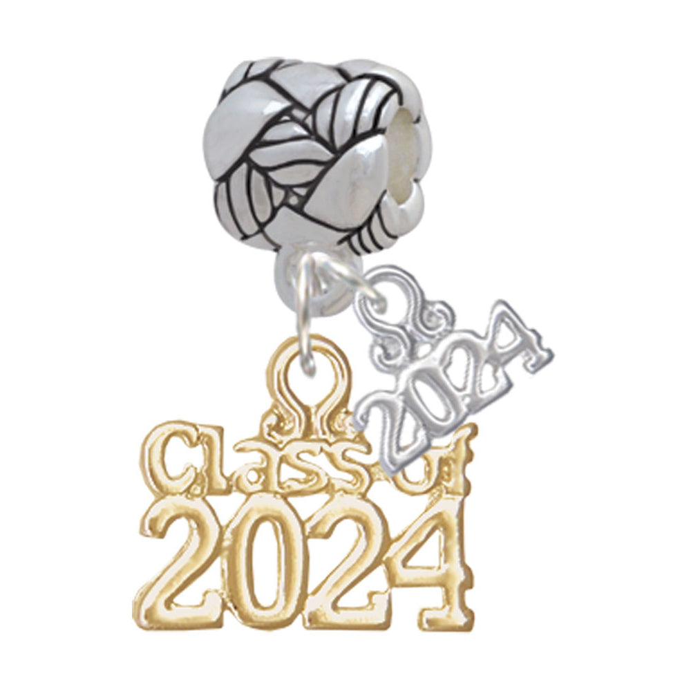 Delight Jewelry Goldtone Class of Woven Rope Charm Bead Dangle with Year 2024 Image 4