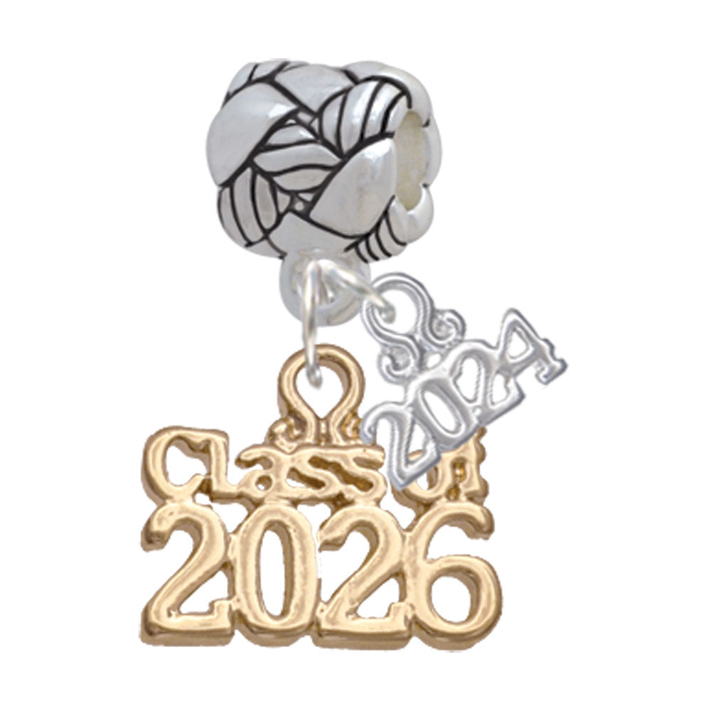 Delight Jewelry Goldtone Class of Woven Rope Charm Bead Dangle with Year 2024 Image 7