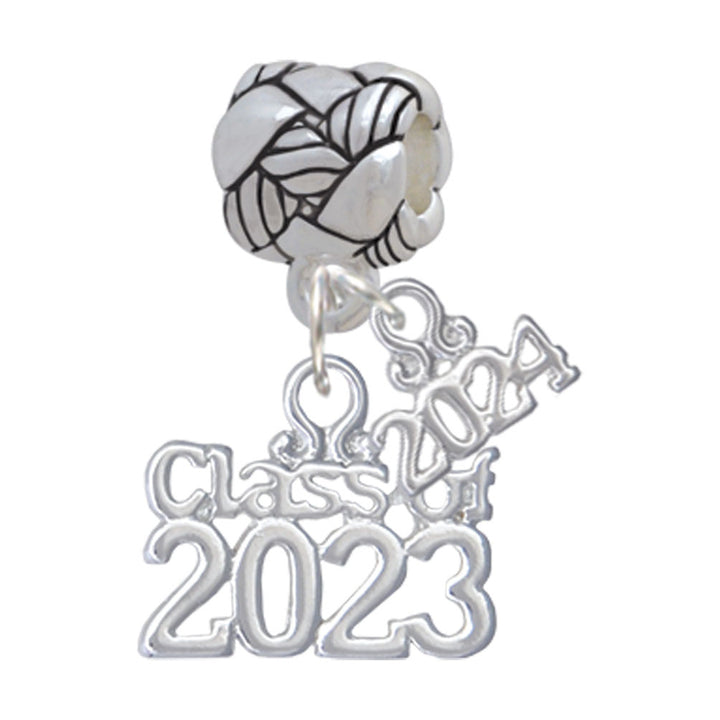 Delight Jewelry Silvertone Class of Woven Rope Charm Bead Dangle with Year 2024 Image 1