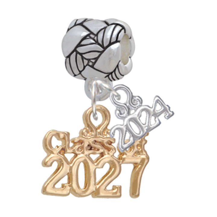 Delight Jewelry Goldtone Class of Woven Rope Charm Bead Dangle with Year 2024 Image 8