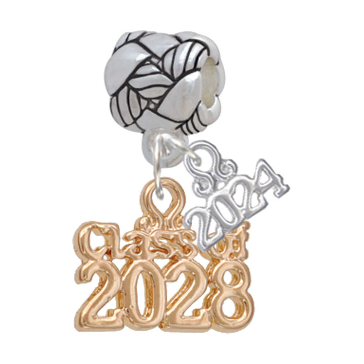 Delight Jewelry Goldtone Class of Woven Rope Charm Bead Dangle with Year 2024 Image 9