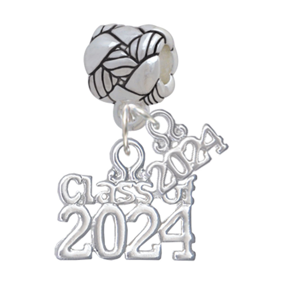 Delight Jewelry Silvertone Class of Woven Rope Charm Bead Dangle with Year 2024 Image 4